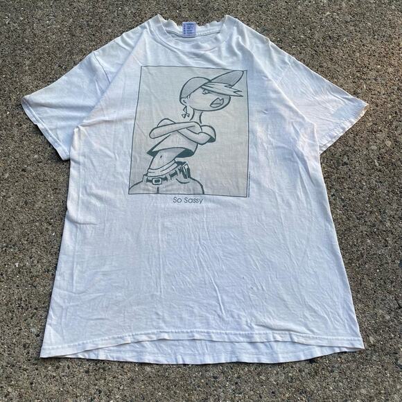 Vintage 90s Y2K Hip Hop Baddie Girl “So Sassy” T Shirt Rare - Picture 1 of 7